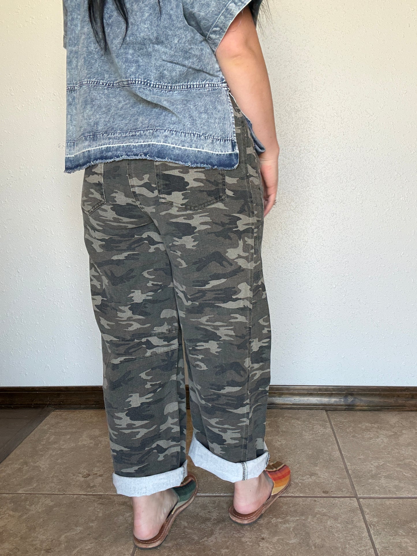 The Fairground Camo Barrel Jean