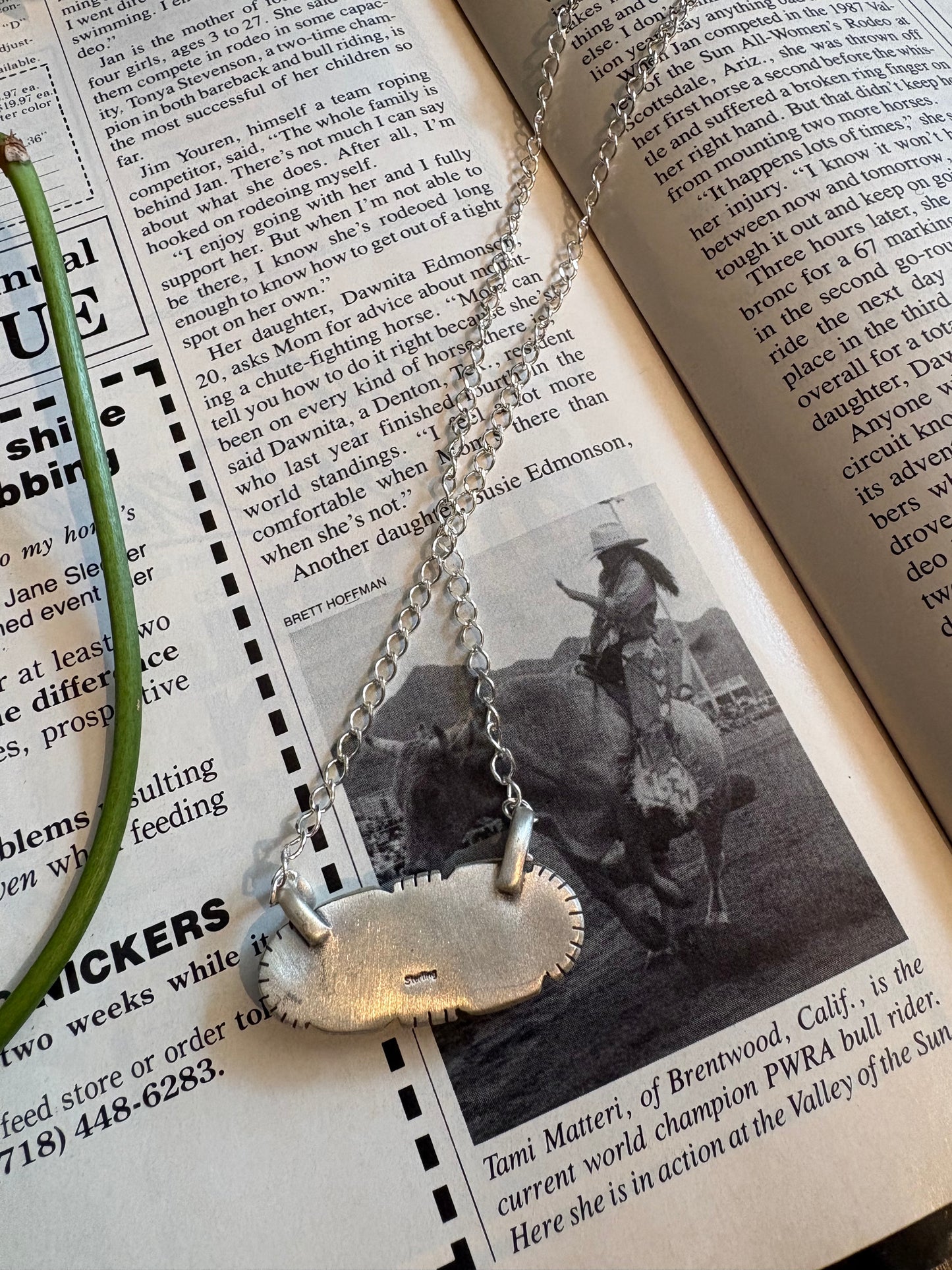 Turquoise Circle Bar Necklace