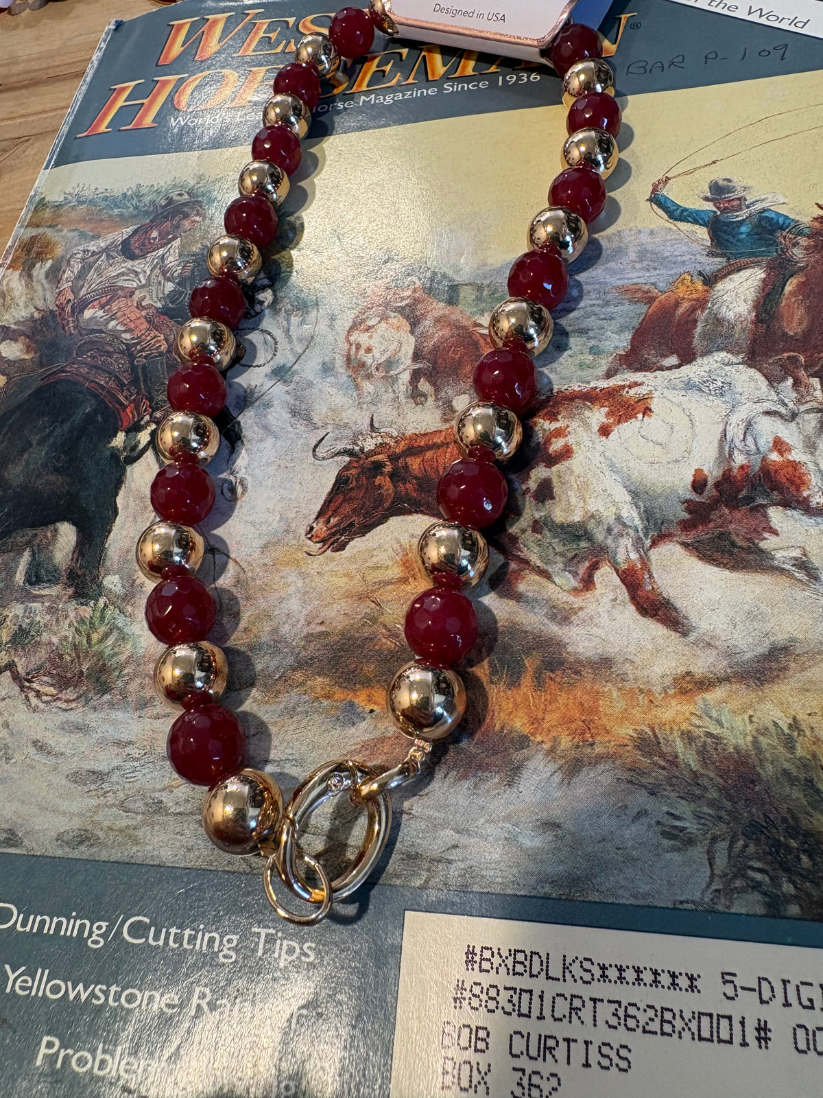 Maroon & Gold Chunky Necklace