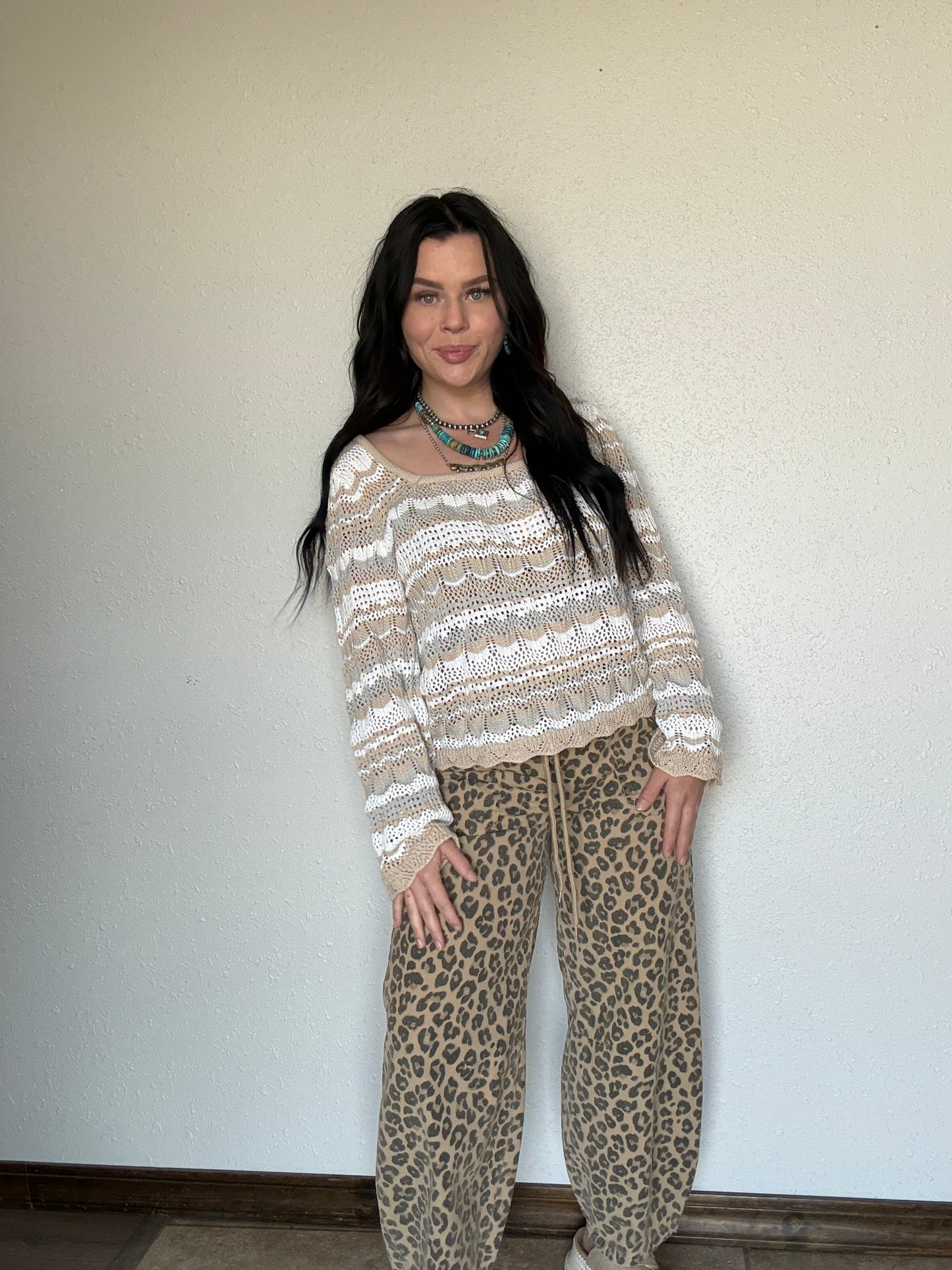 The Lucy Leopard Barrel Jean
