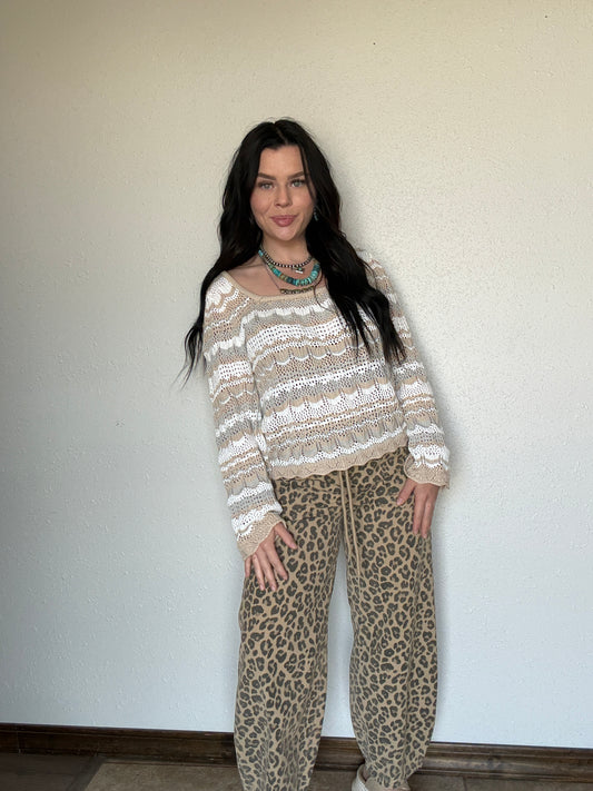 The Lucy Leopard Barrel Jean