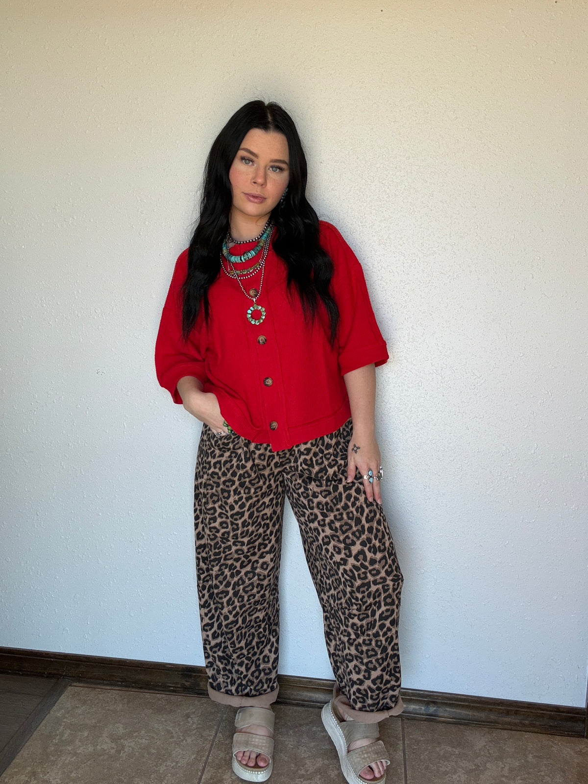 Red Pony Short Sleeve Sweater