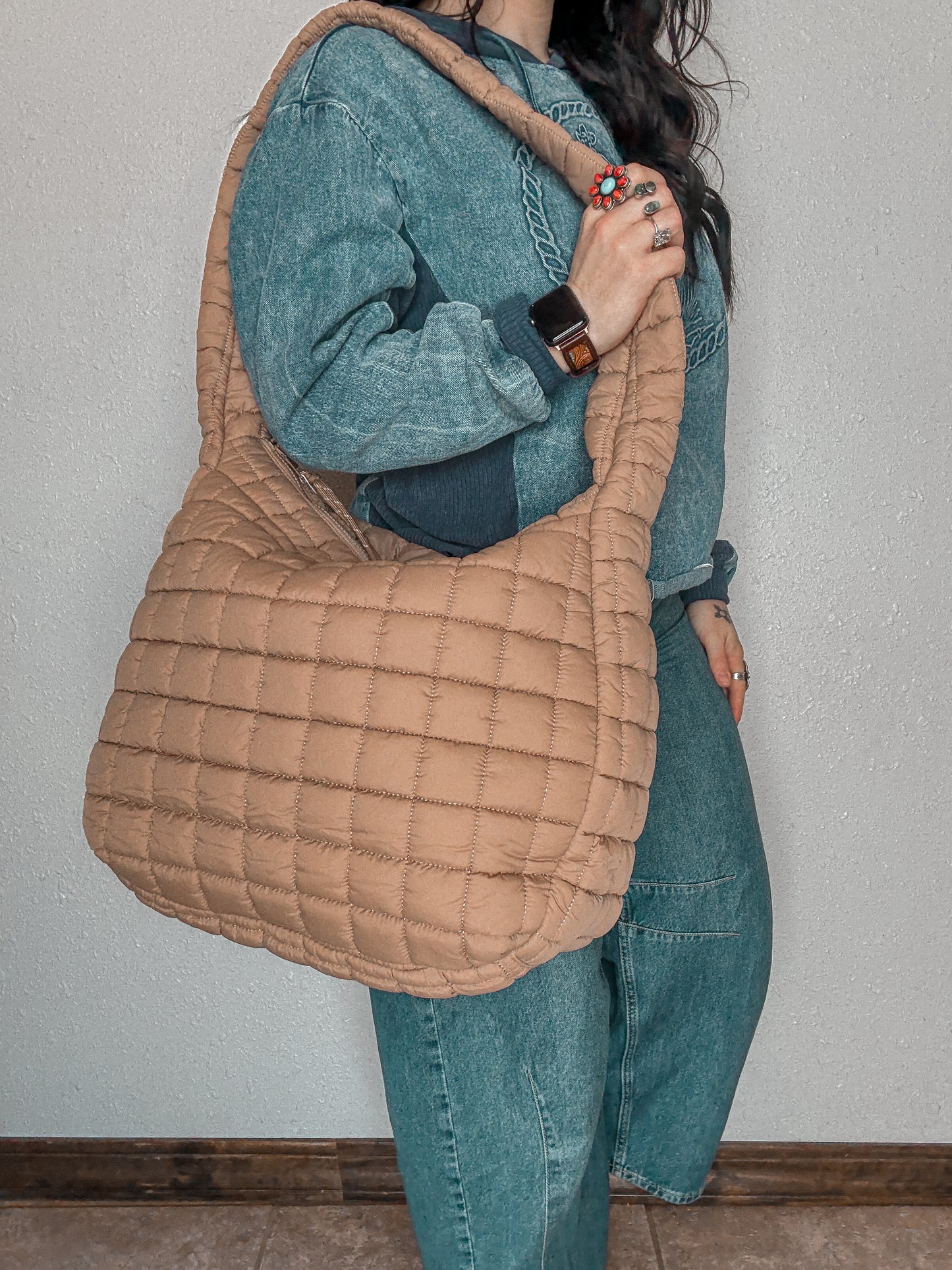 Coastal Cowgirl Quilted Puffer Duffle Bag