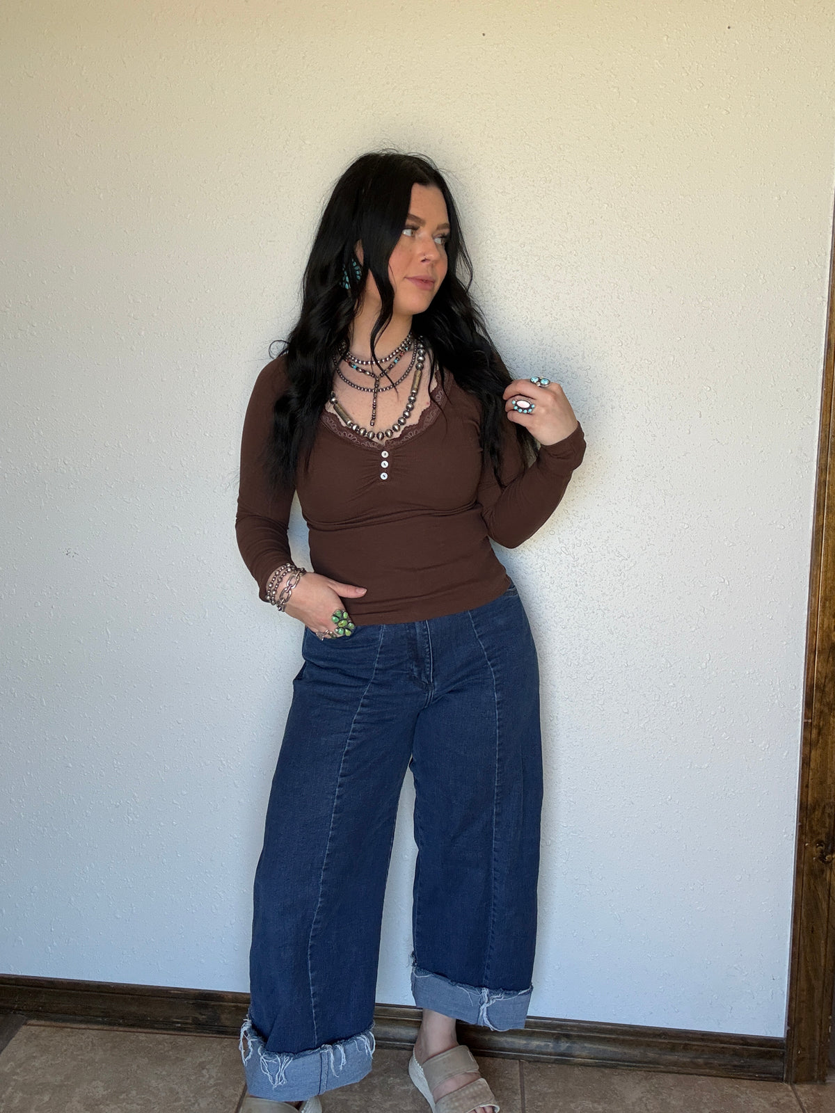 The Lefty Lace Long Sleeve *Brown
