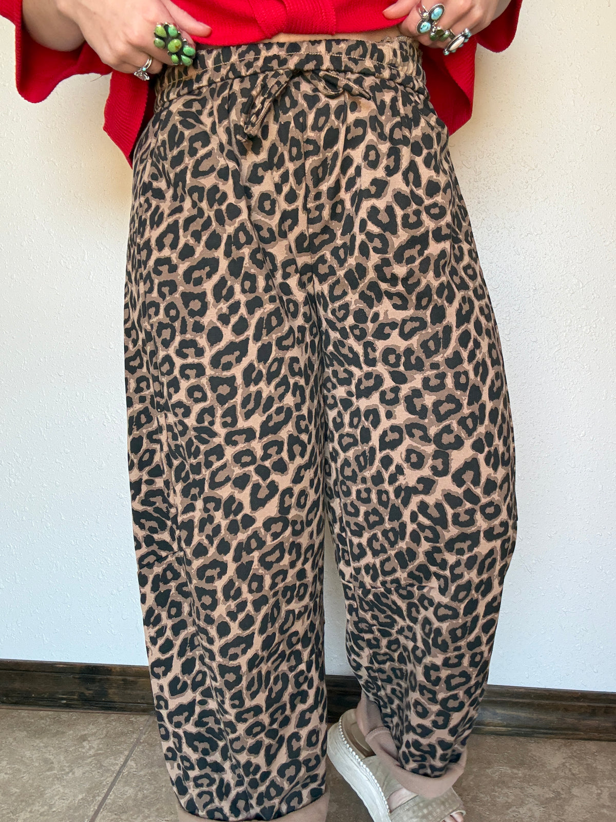 Lucy Leopard Barrel Pants