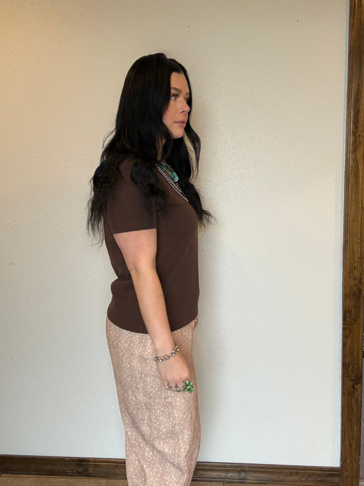 Short Sleeve Round Neck Soft Knit Jersey Top