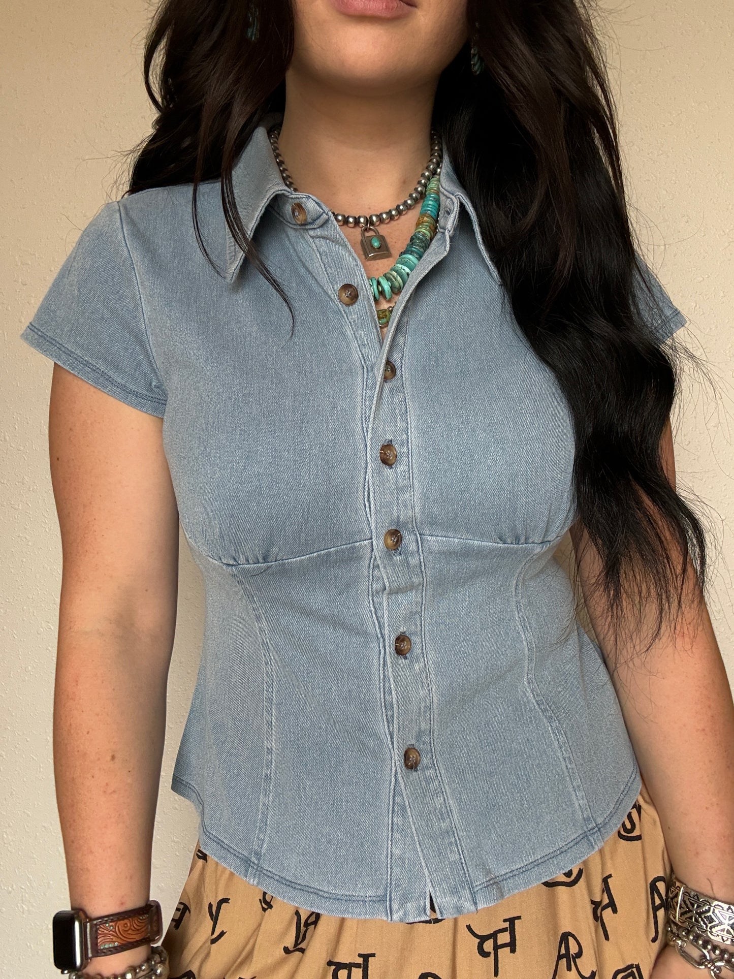 The Cinch Denim Blouse