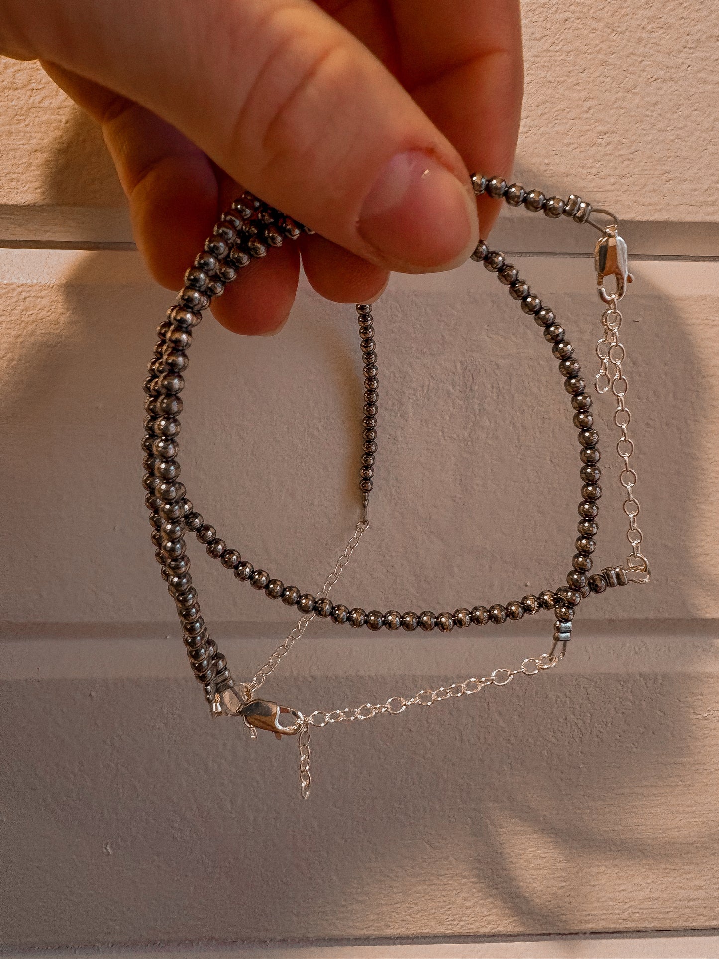 2mm Sterling Silver Beaded Bracelet