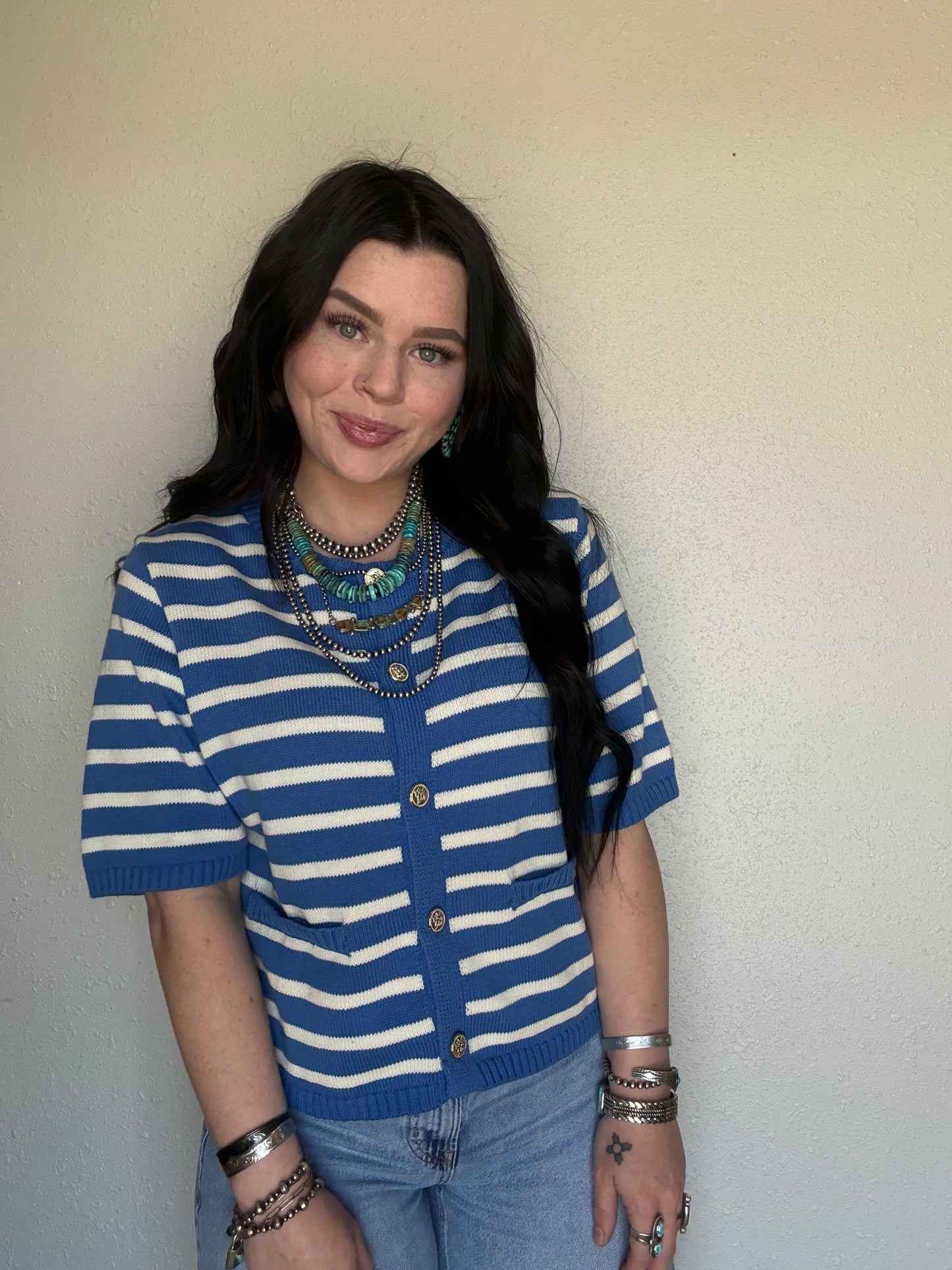 Americana Breeze Knit Top *Blue