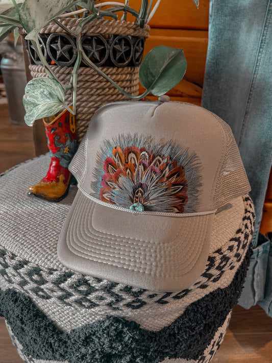 Feather Trucker Hat