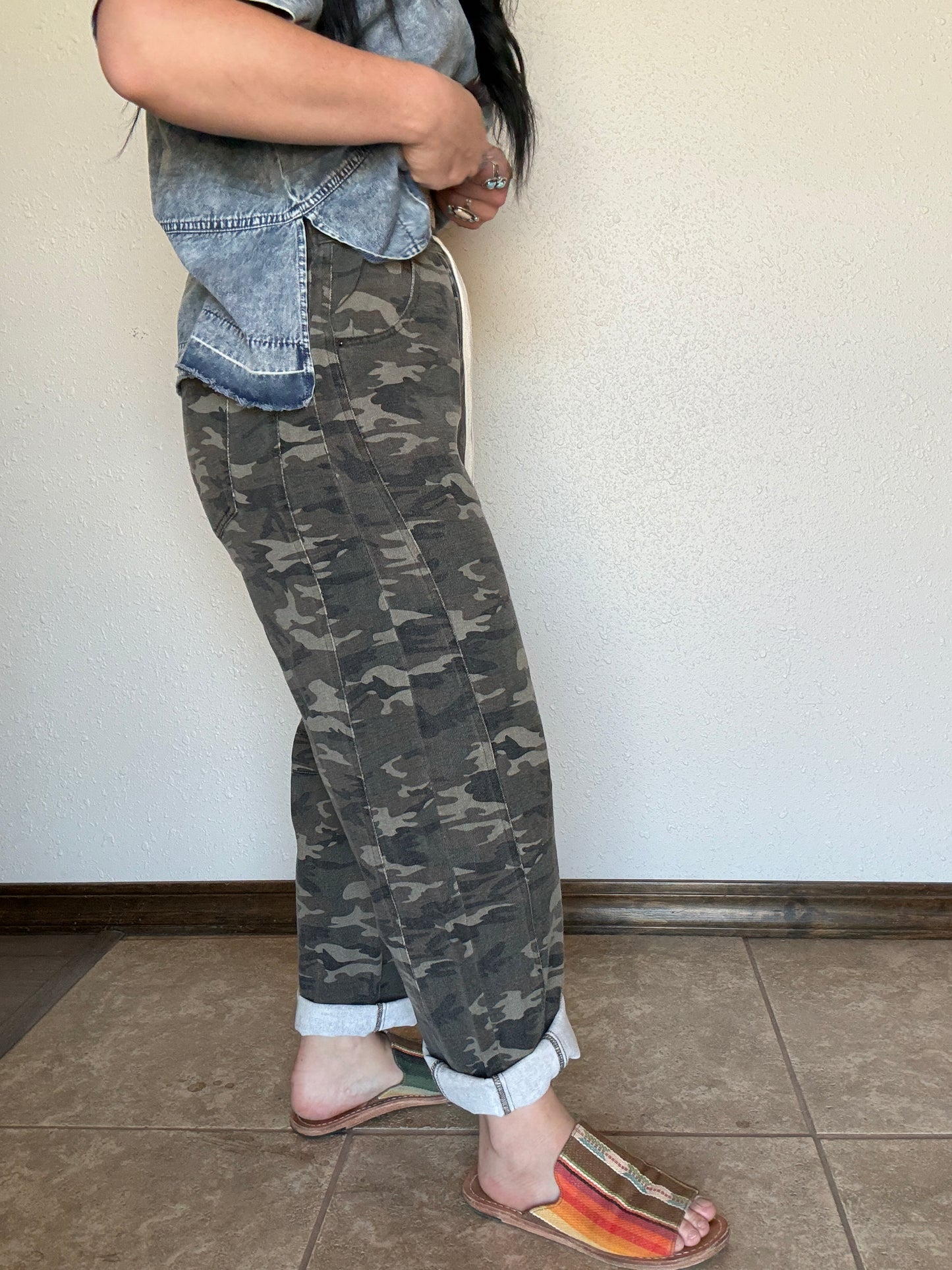 The Fairground Camo Barrel Jean