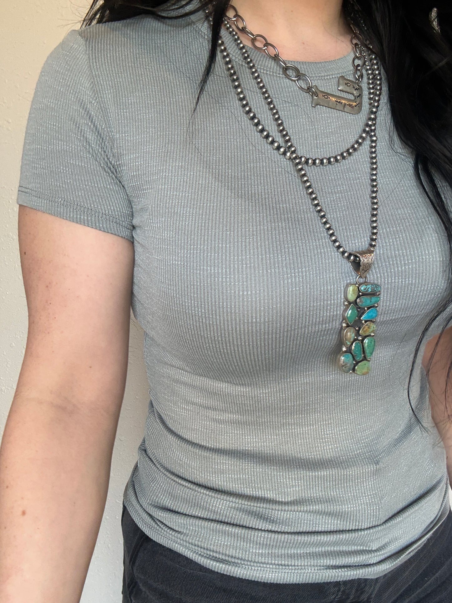 Butter Soft Ribbed Tee *Grey Pony