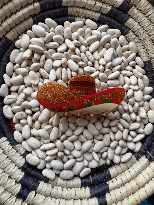 Glitter Sombrero Hair Claw, Mini Claw Clip