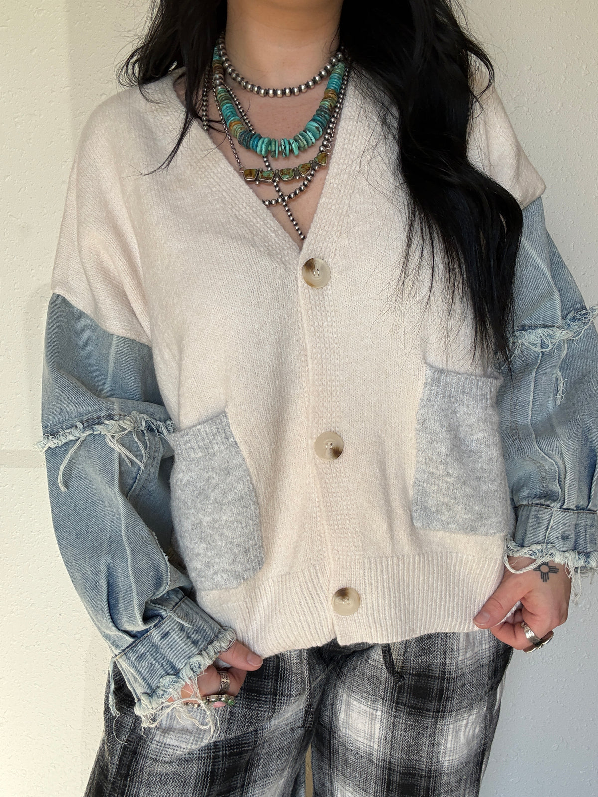 The Dandy Denim Cardigan *Cream