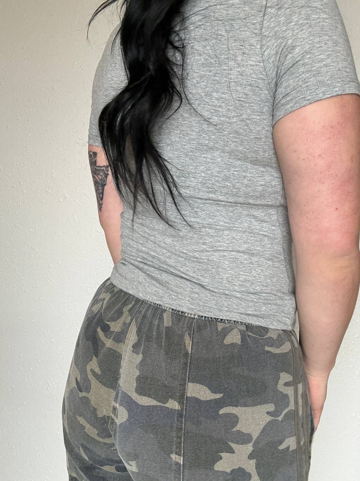 Short Sleeve Cotton Spandex Jersey Top *Grey