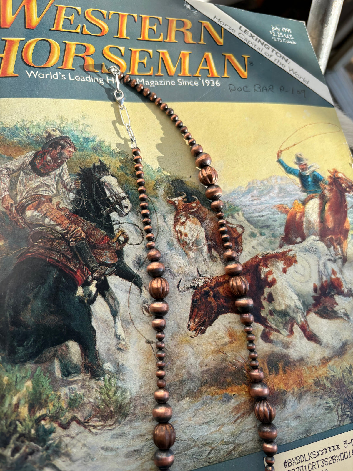 18” 4mm & 8mm Fluted Copper Pearls