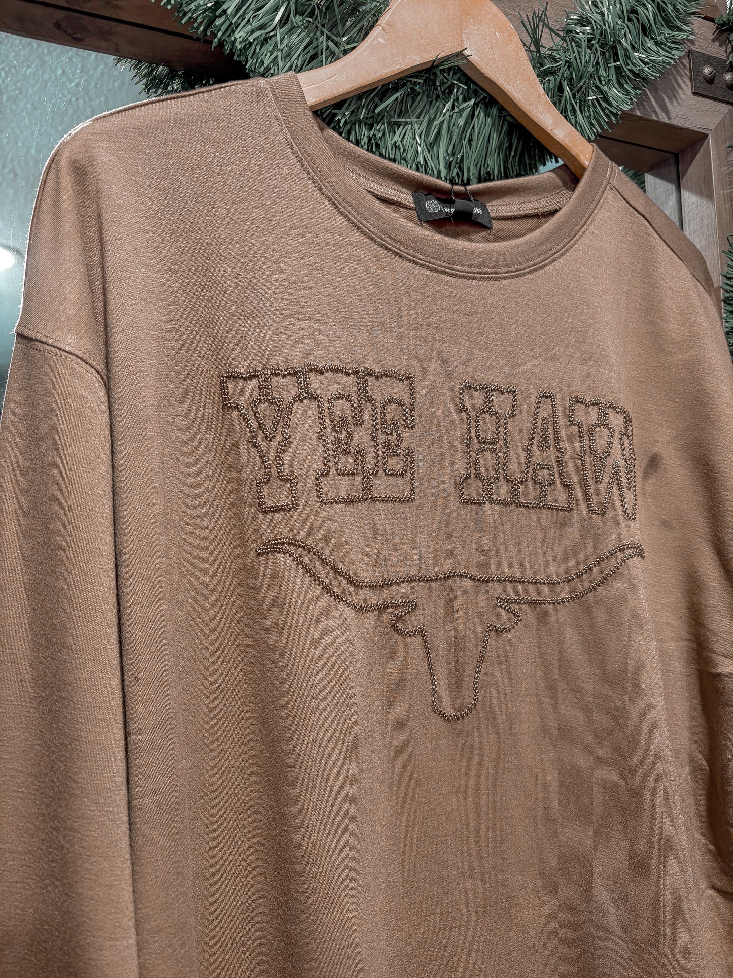 Longhorn Embroidered Pullover *Bay