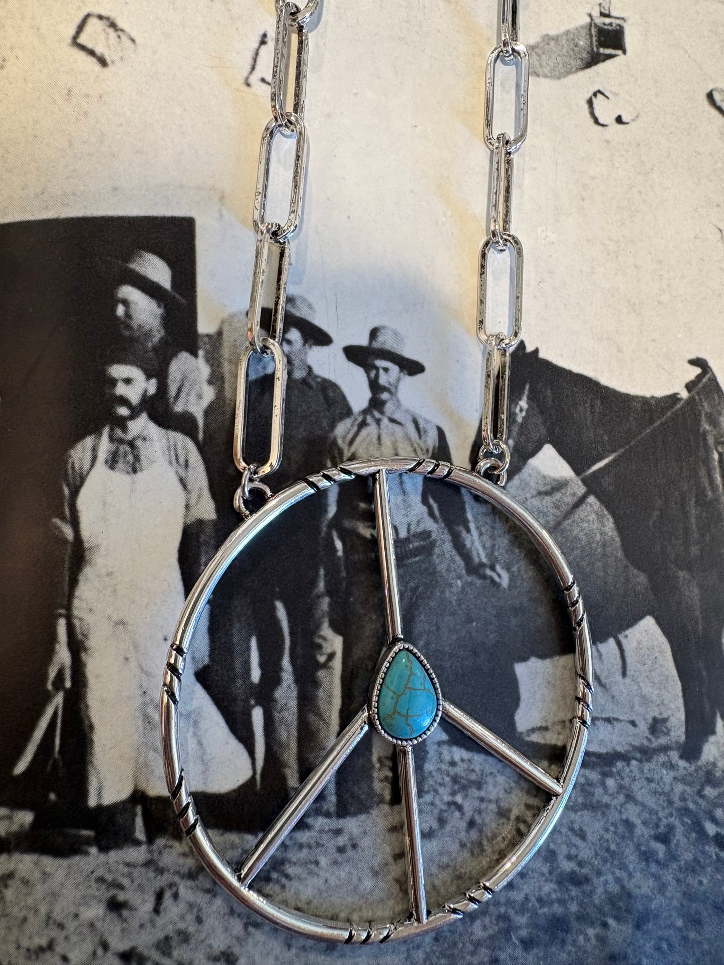 Large Peace Sign Necklace
