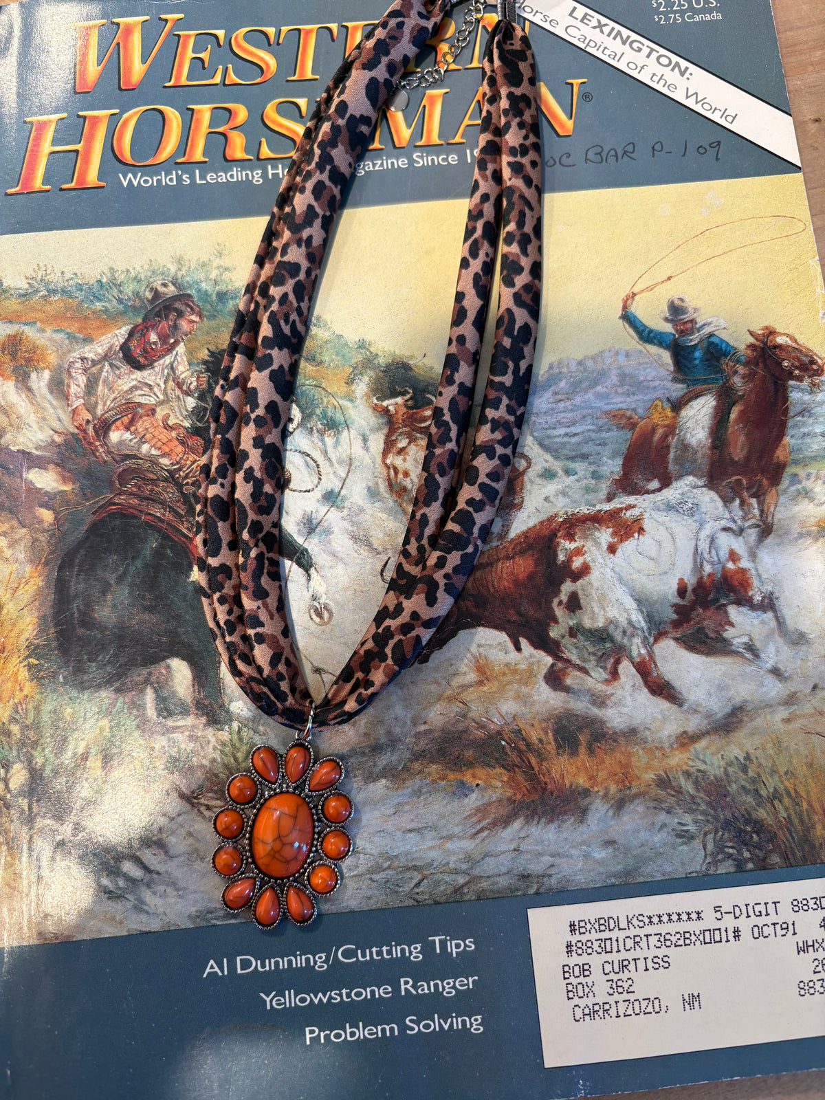 Bandanna Pendant Necklace *Orange