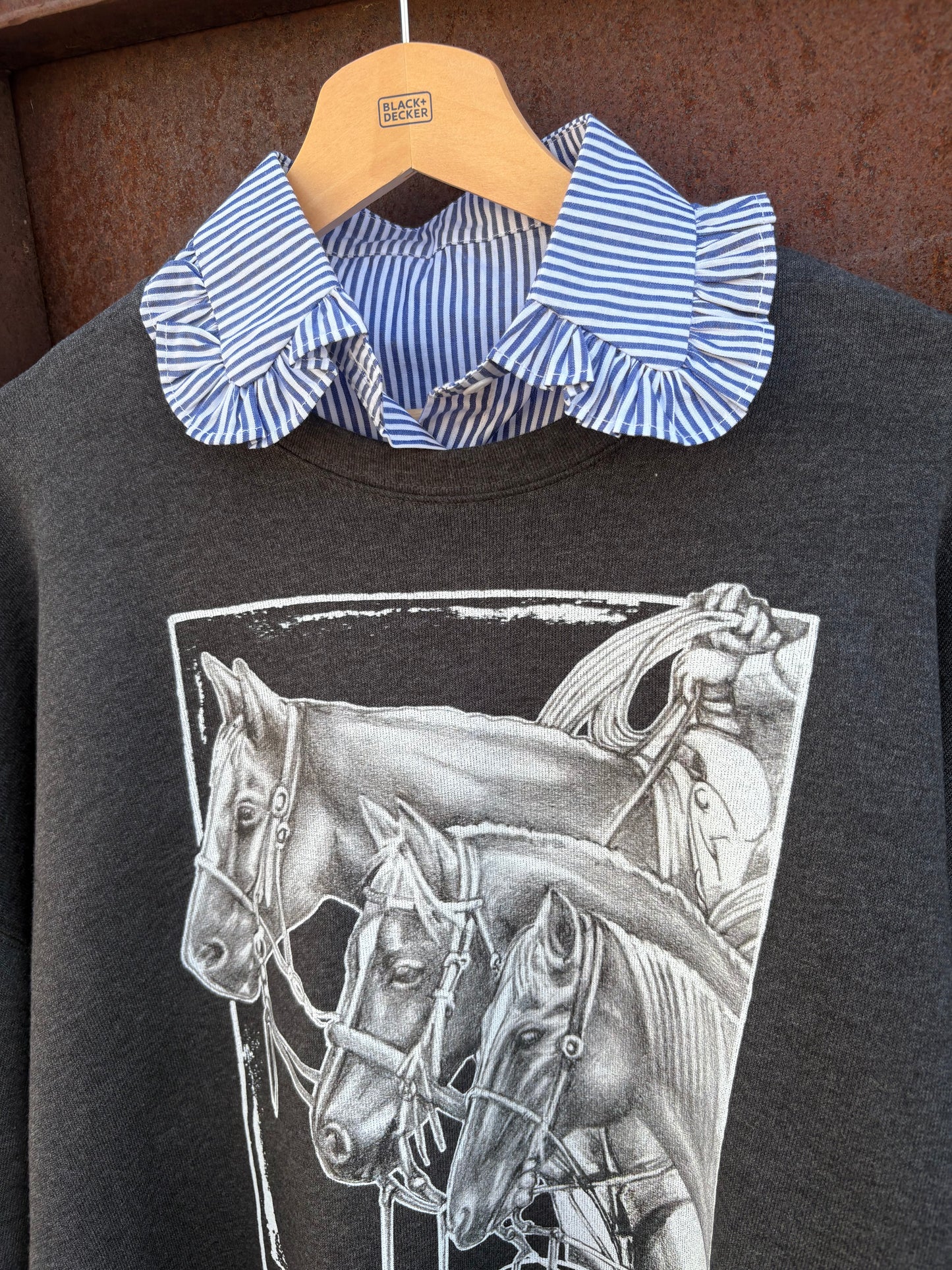 Collared Top *Blue Stripe