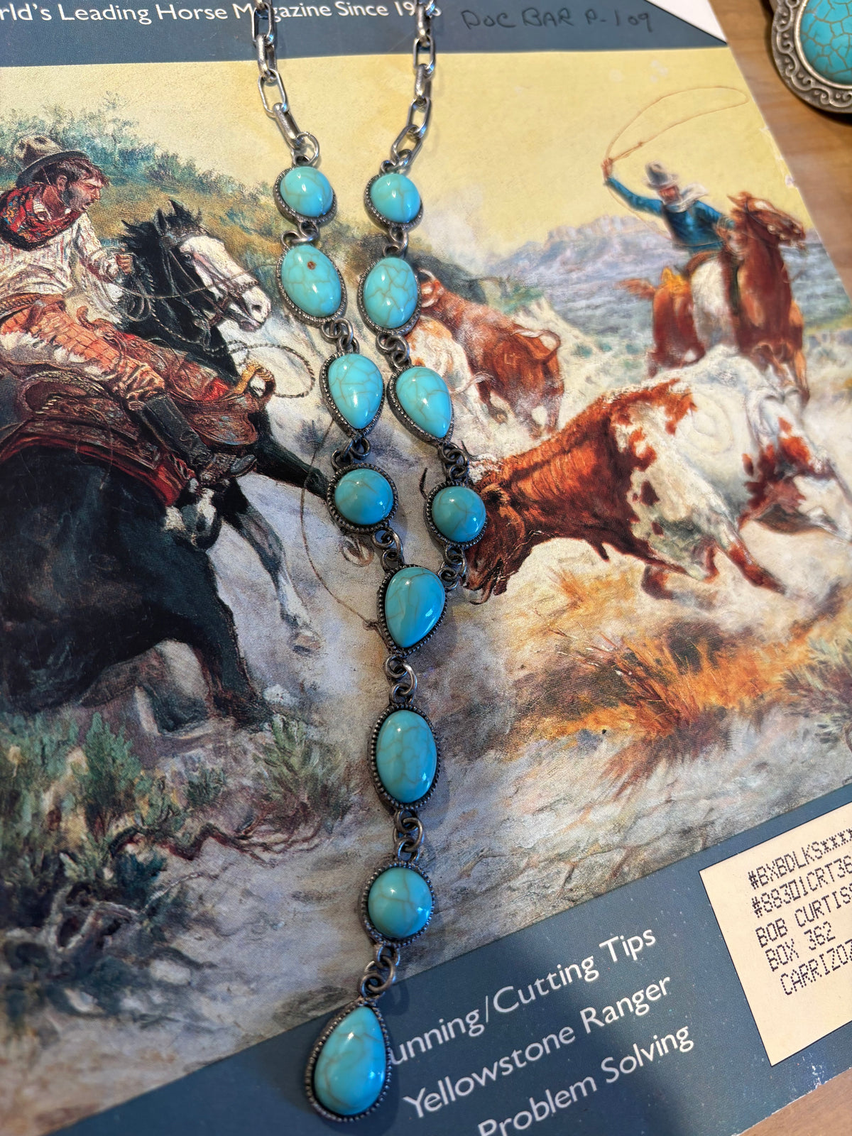 Blue Lariat Necklace
