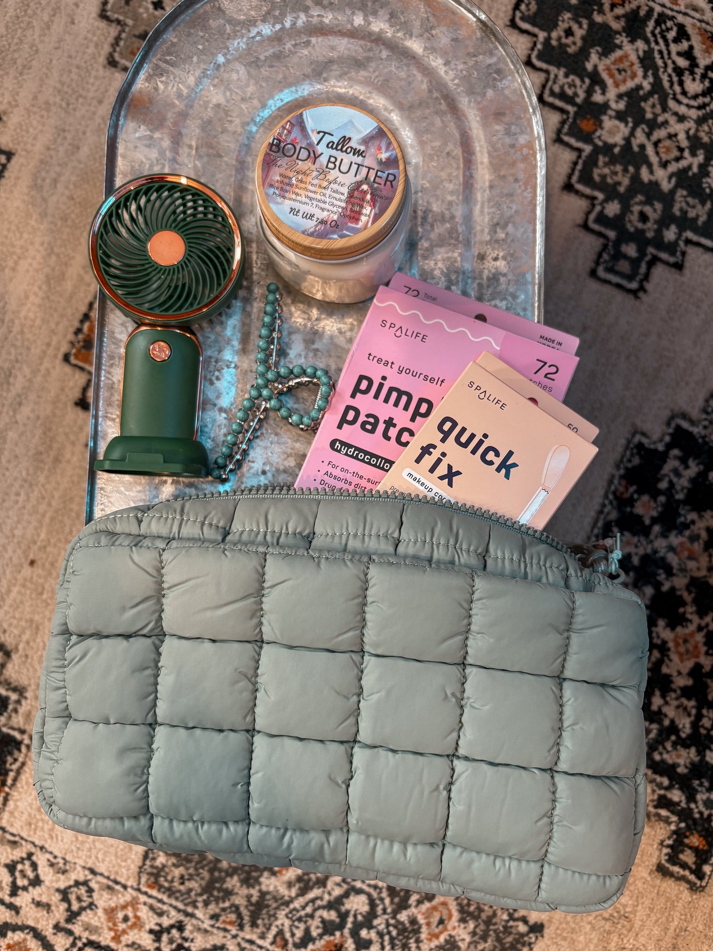 Quilted Puffer Pouch *SAGE