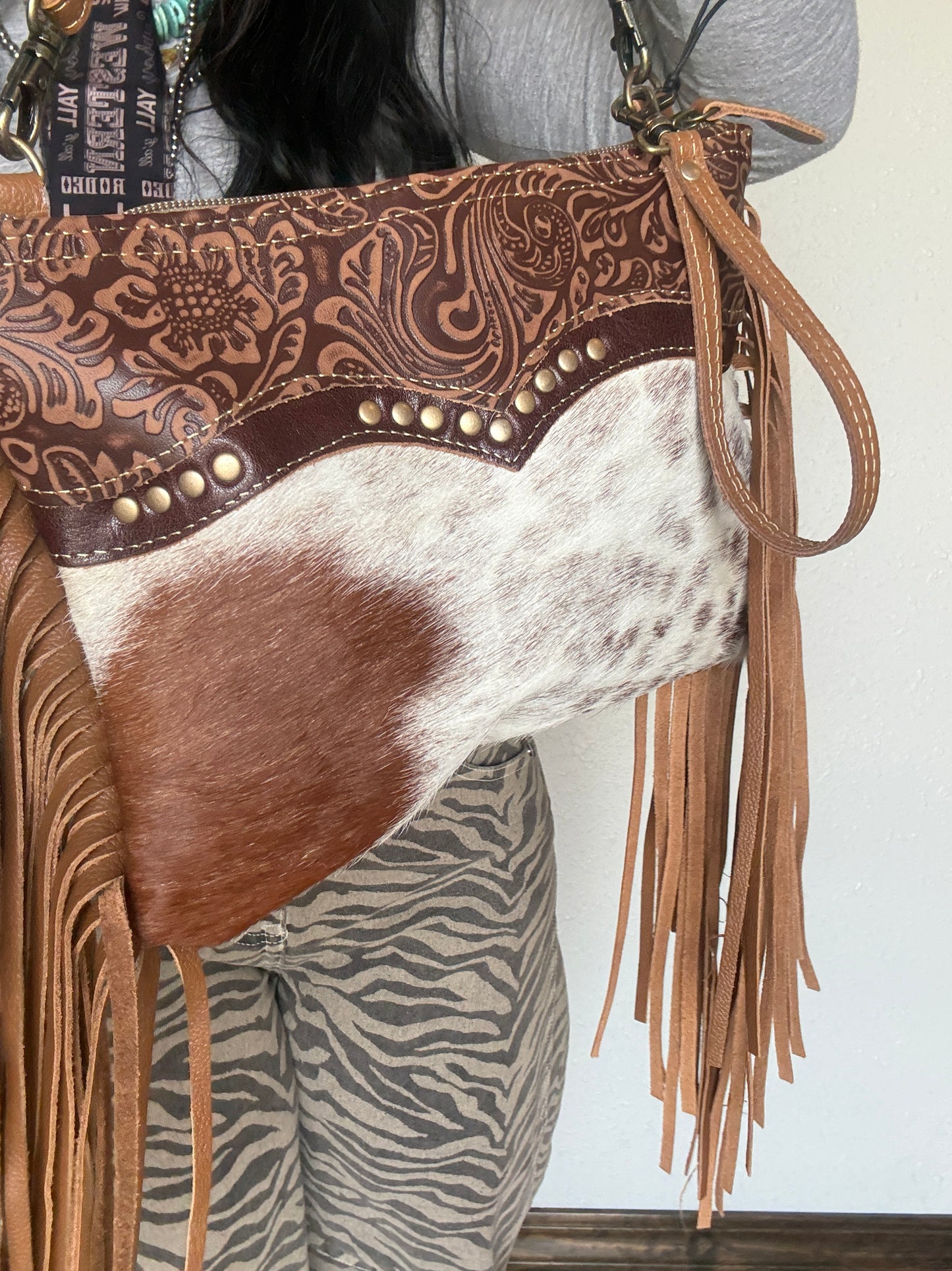 The Hills Cowhide Fringe Bag