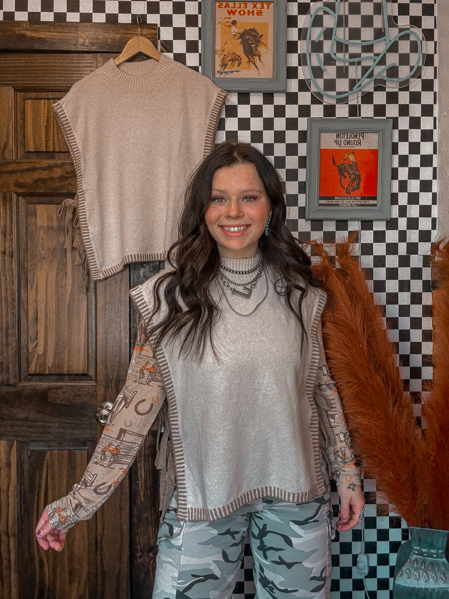 Side Tie Sleeveless Sweater