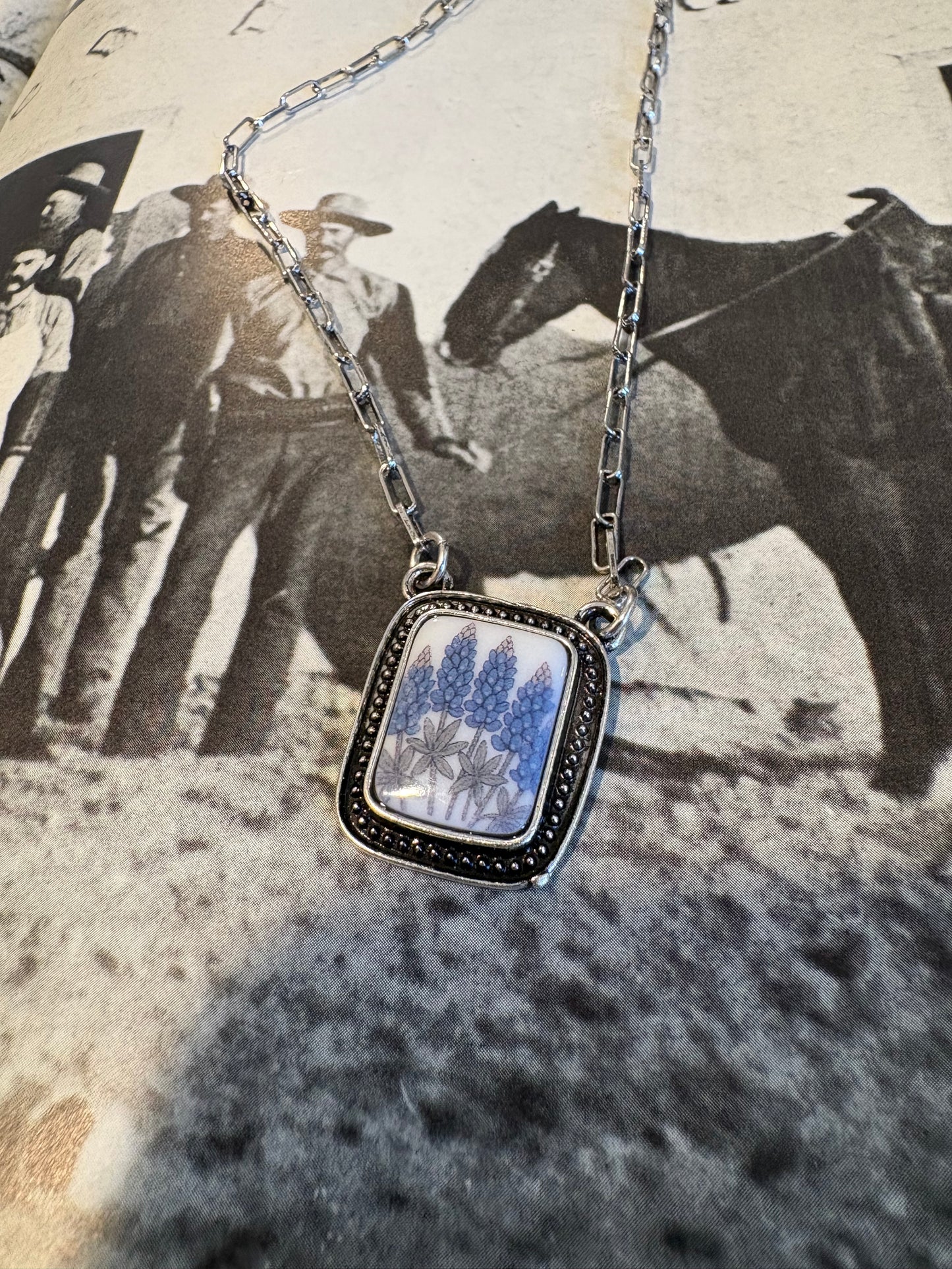 Dainty Blue Bonnet Necklace