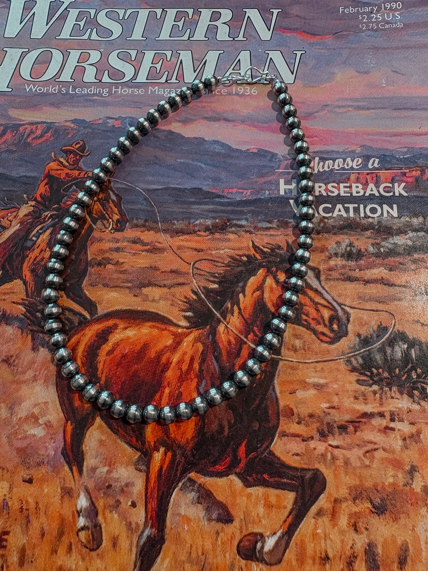 6mm 14” Sterling Silver Pearl Necklace