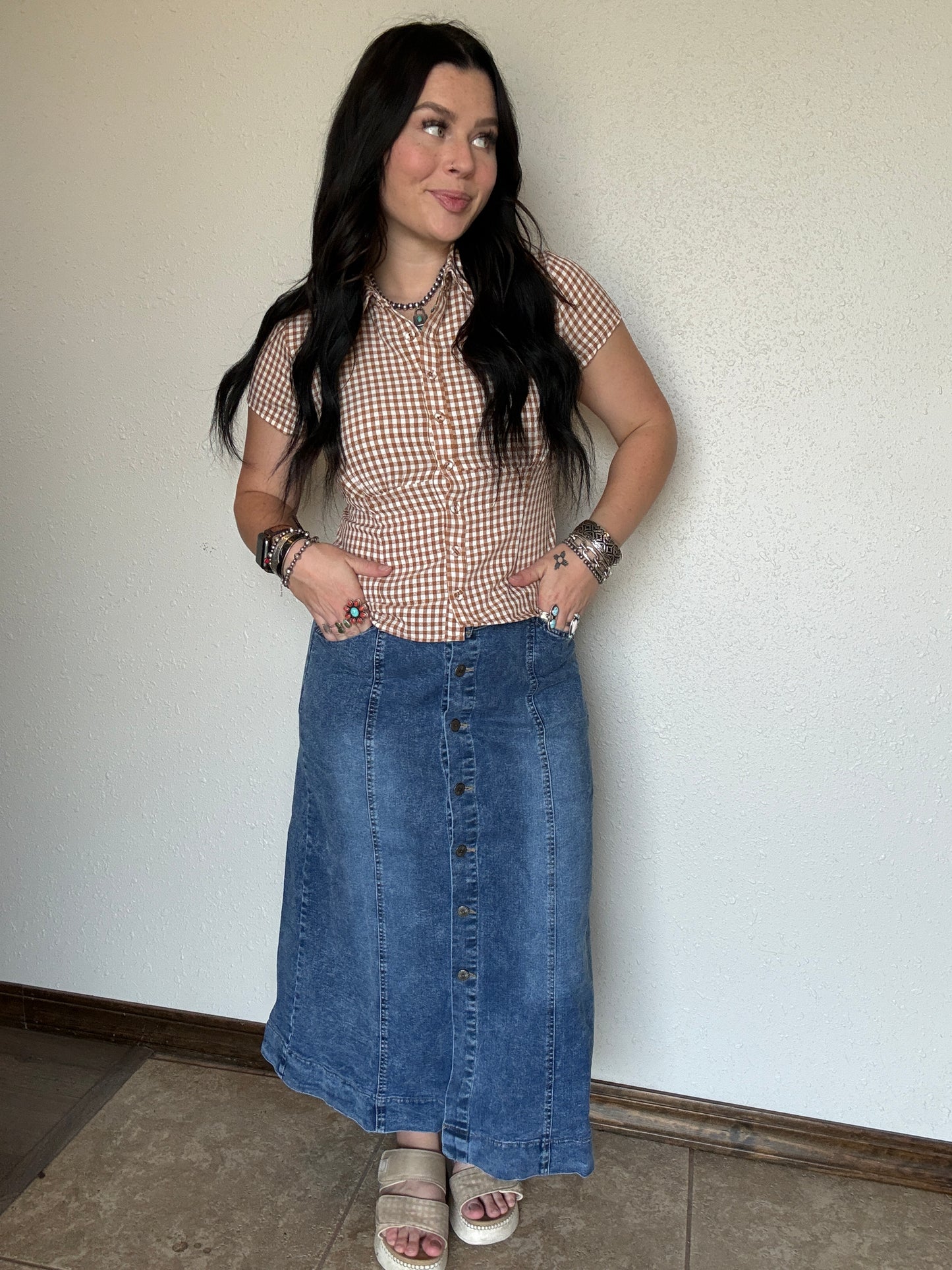 The Fall Night Denim Skirt