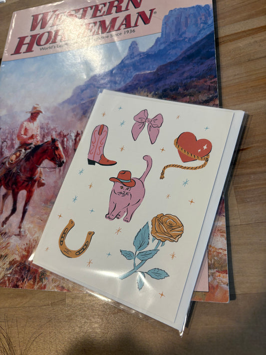 Blank Card: Cowboy Kitty