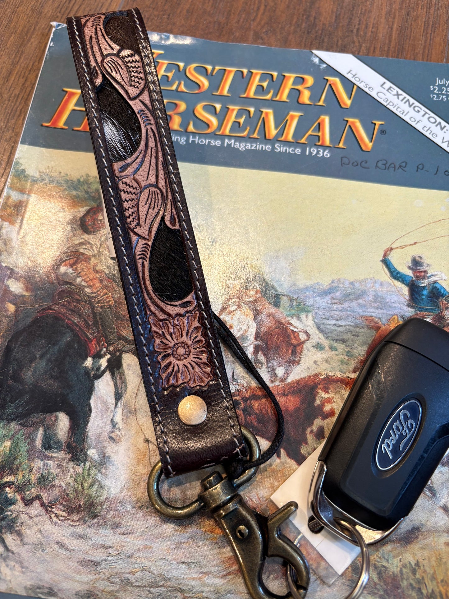 Wildvine Pony Western Handtooled Key Fob
