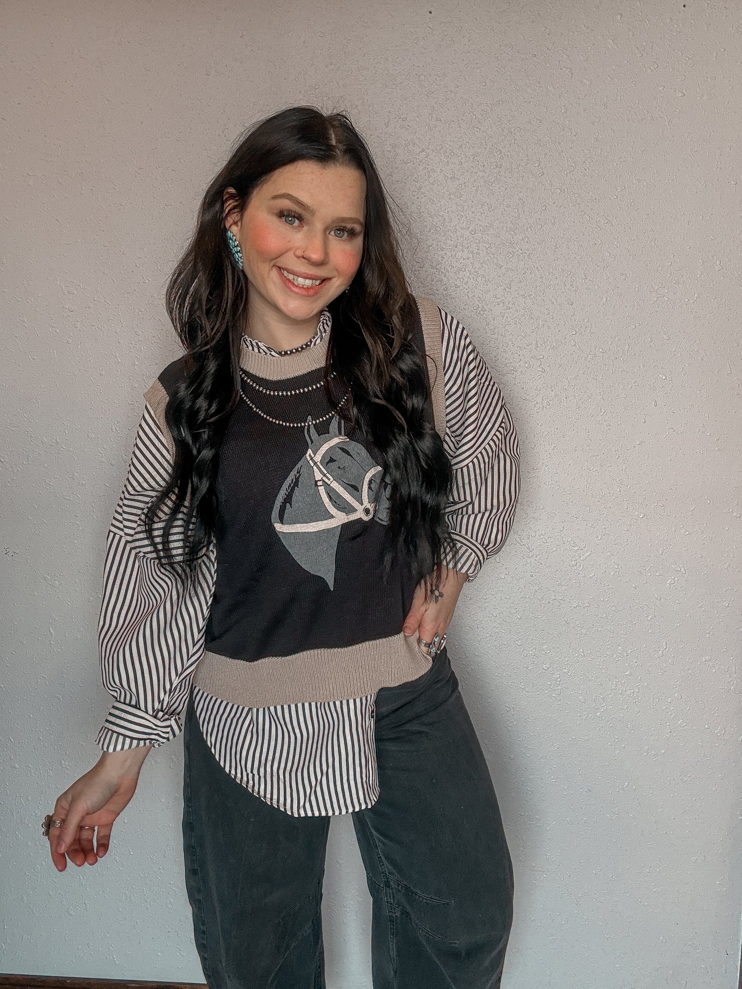 Oversized Striped Button Up