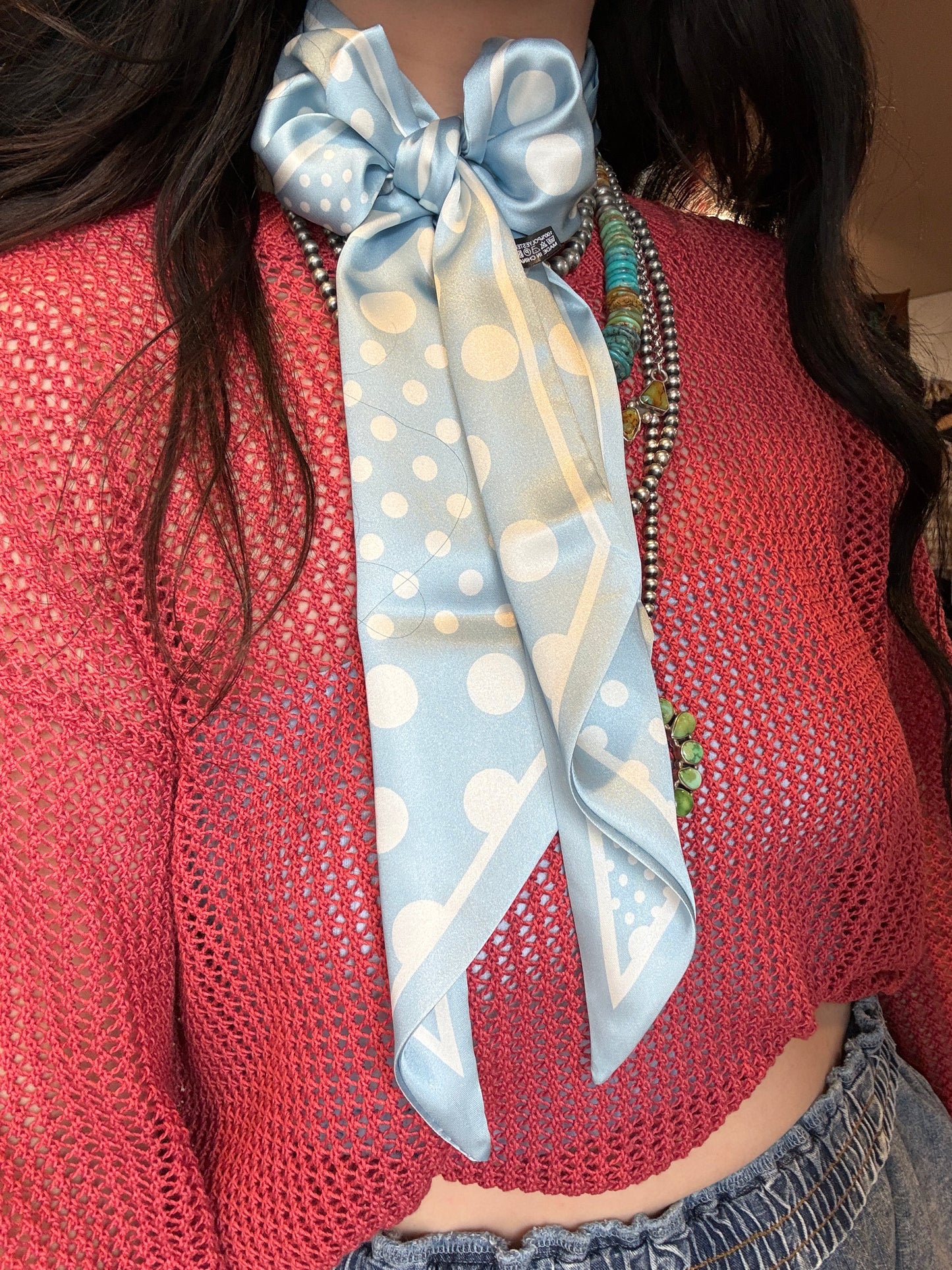 Blue Polka Dot Twilly