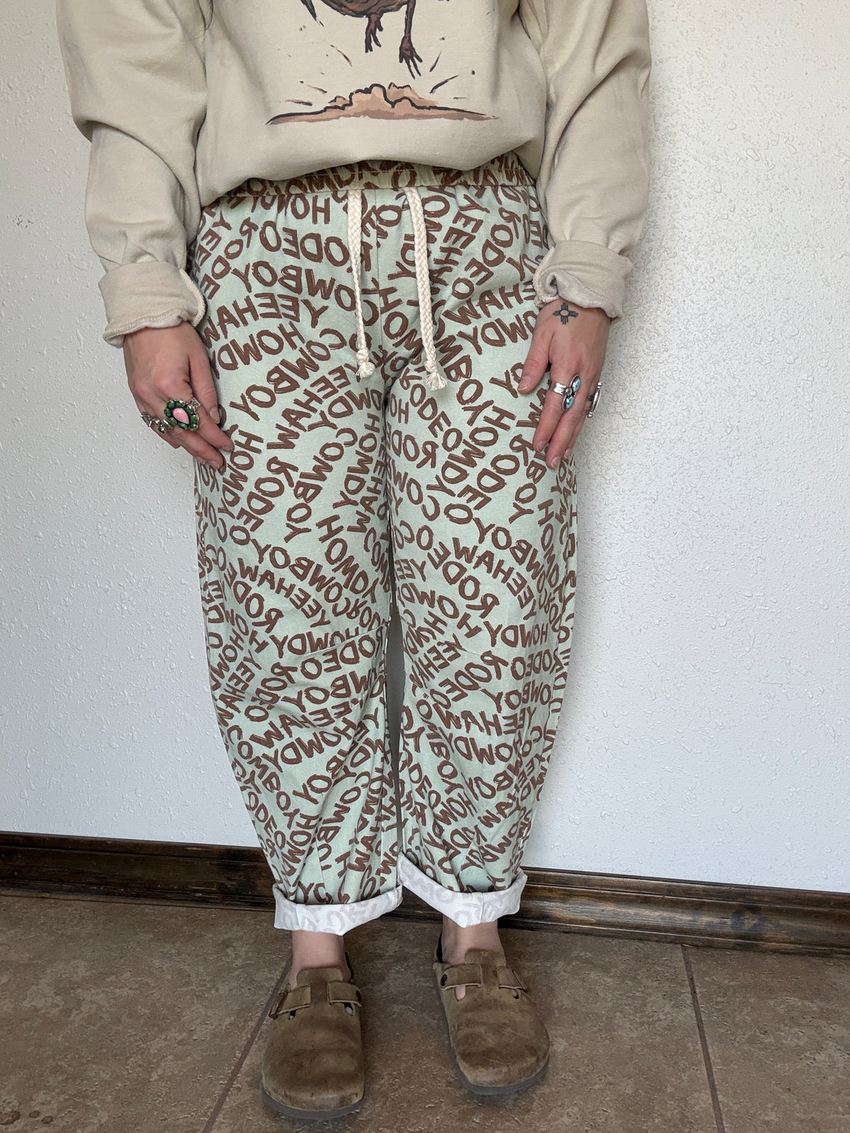 Western Words Barrel Pant