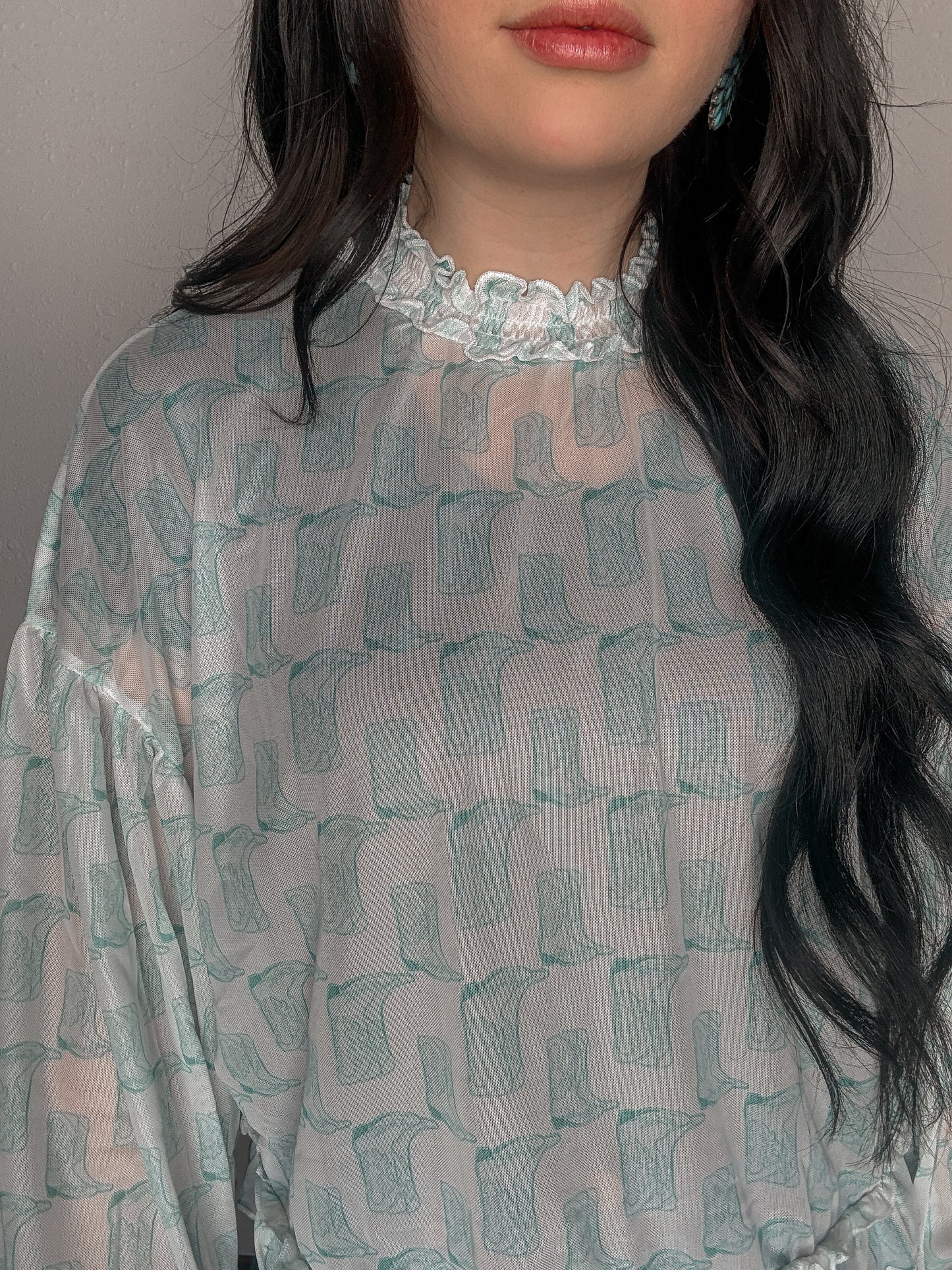 The Betty Boot Ruffle Mesh