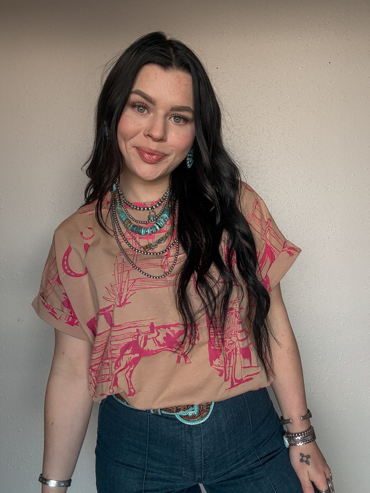Fancy Fence Line Oversized Tee