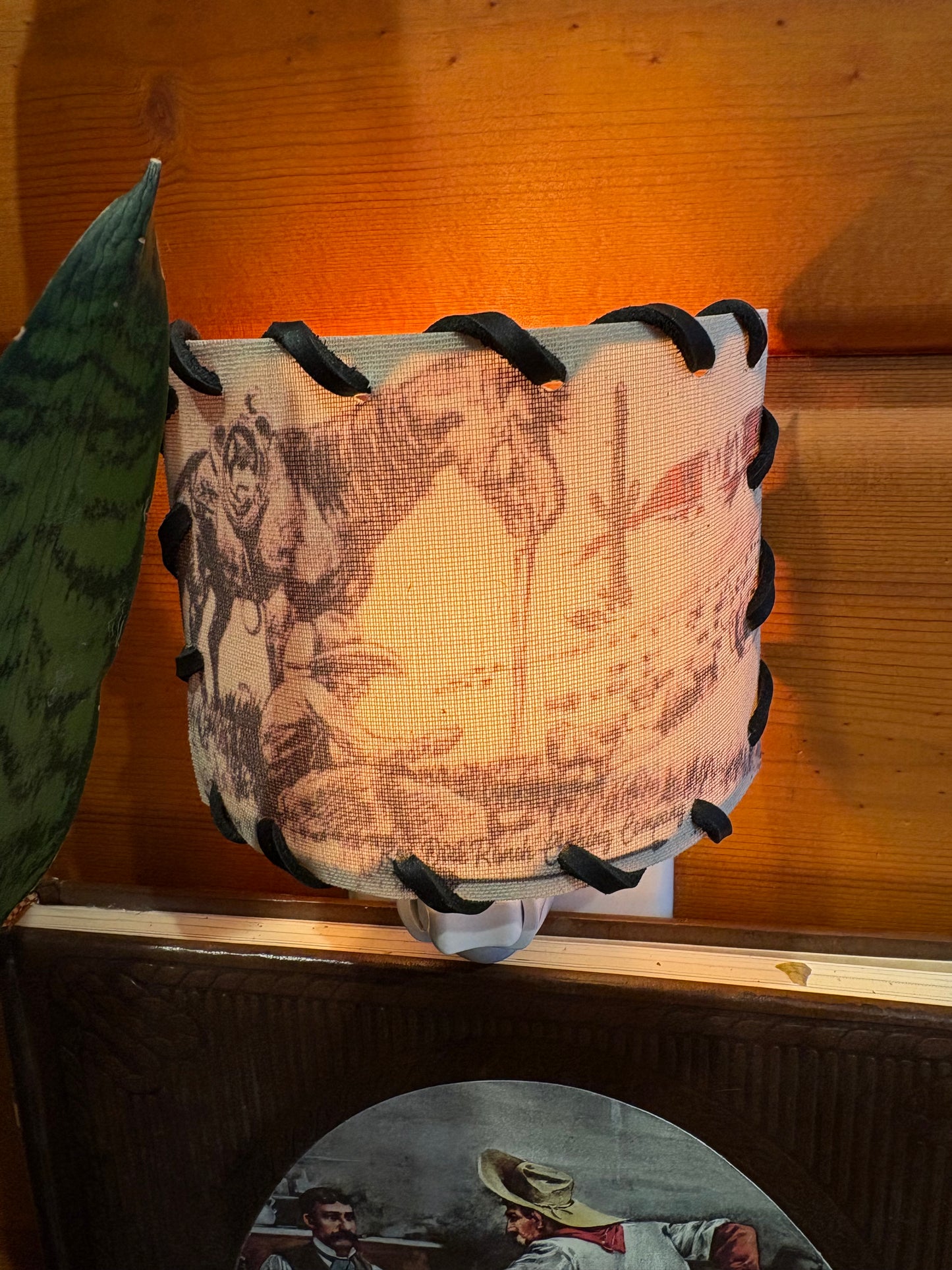 Western Night Light *Black & White Cowboy
