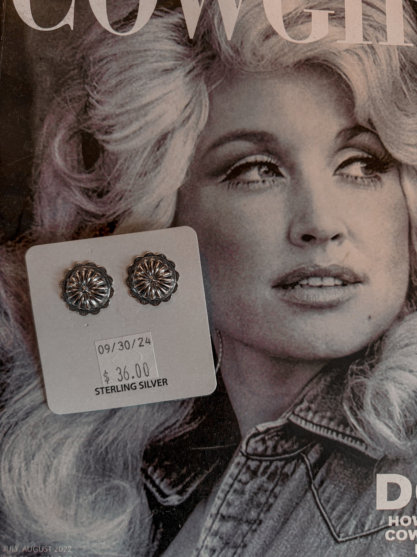 Sterling Silver Blooming Flower Concho Stud