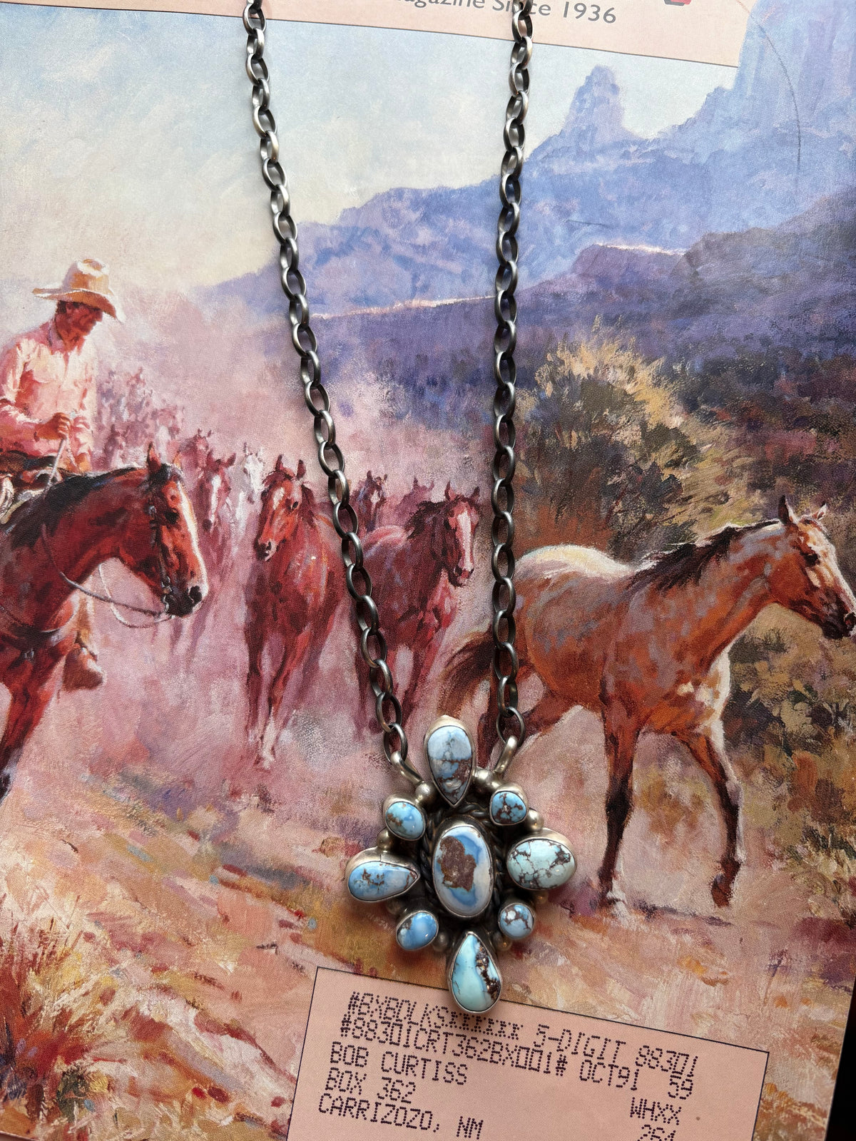 B Lee Golden Hills Cluster Necklace