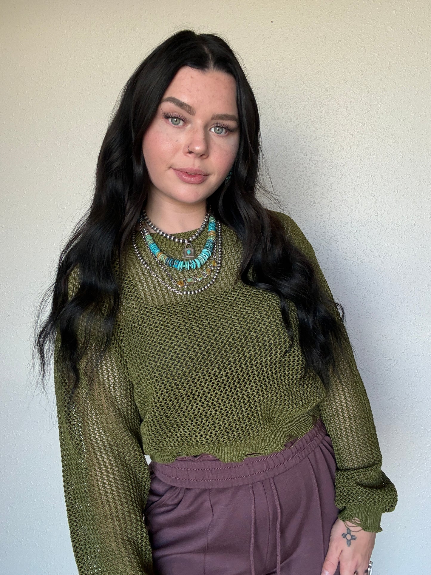 The Star Spangled Long Sleeve Knit *Olive