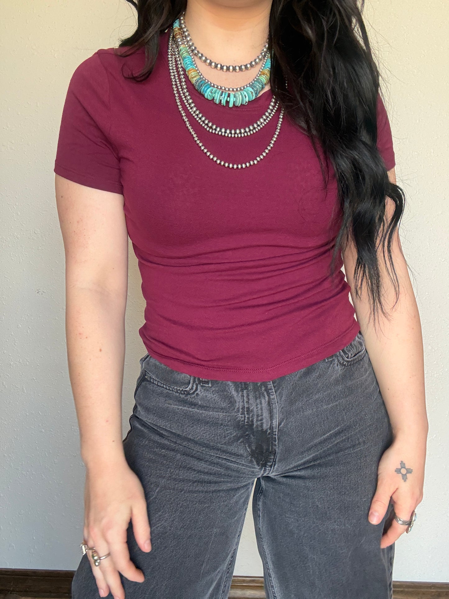 Cotton Basic Tee *Plum