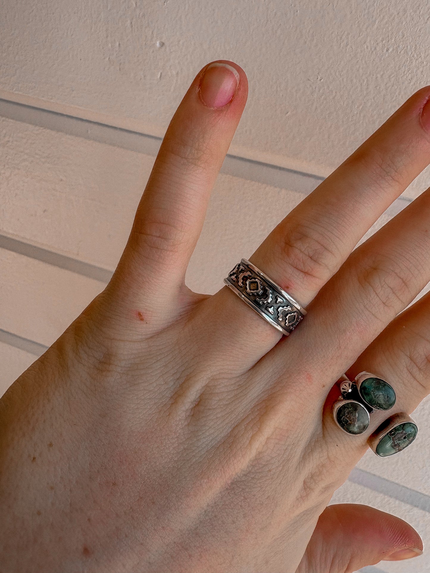 Thick Aztec Stacker Ring