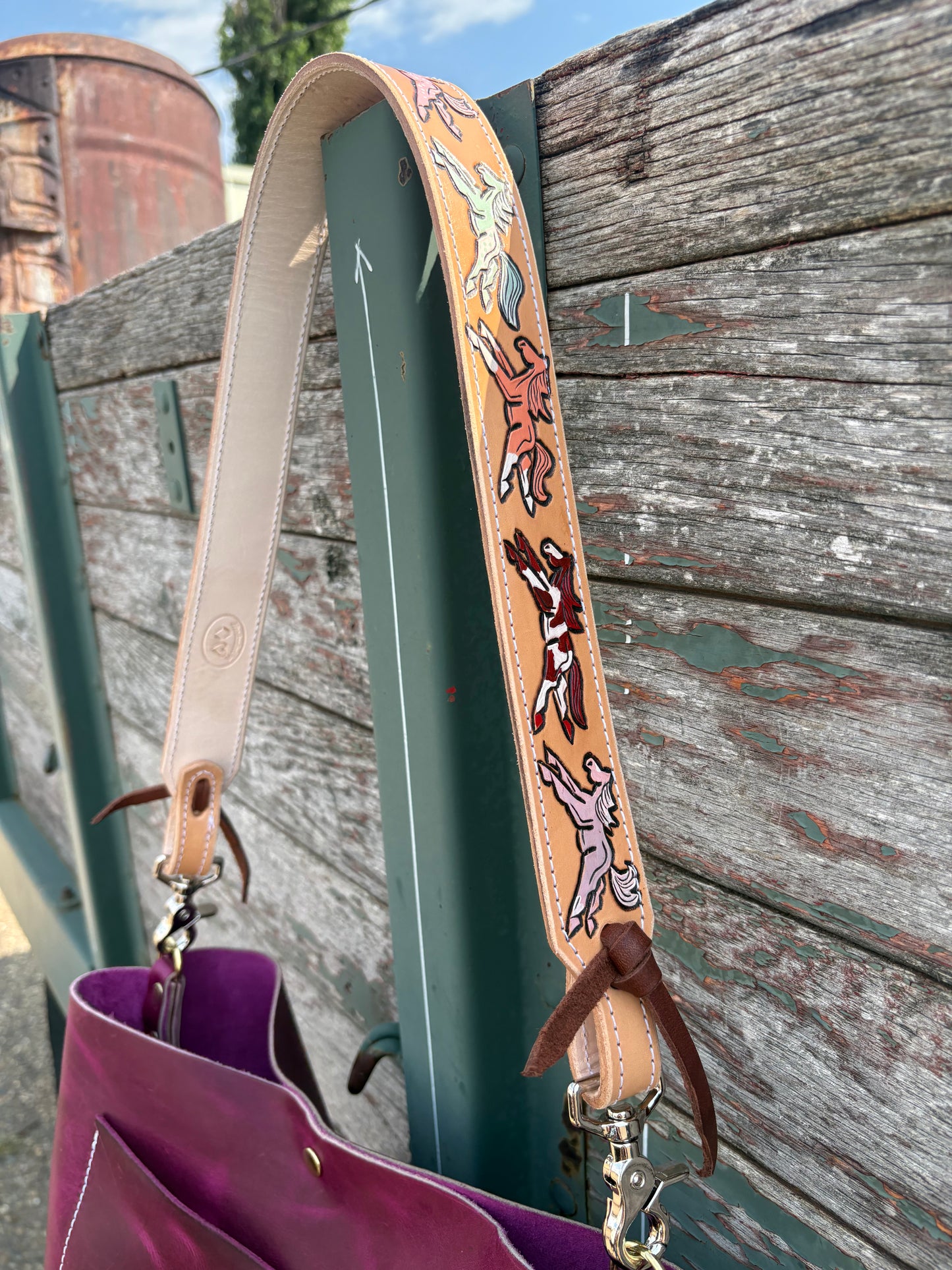Wild Ponies Tote Bag *Burgundy