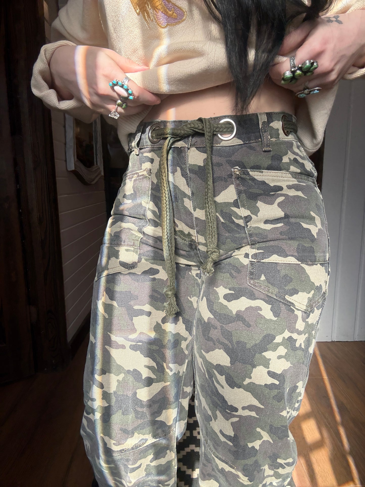 The Cowboy Camo Horseshoe Barrel Jean