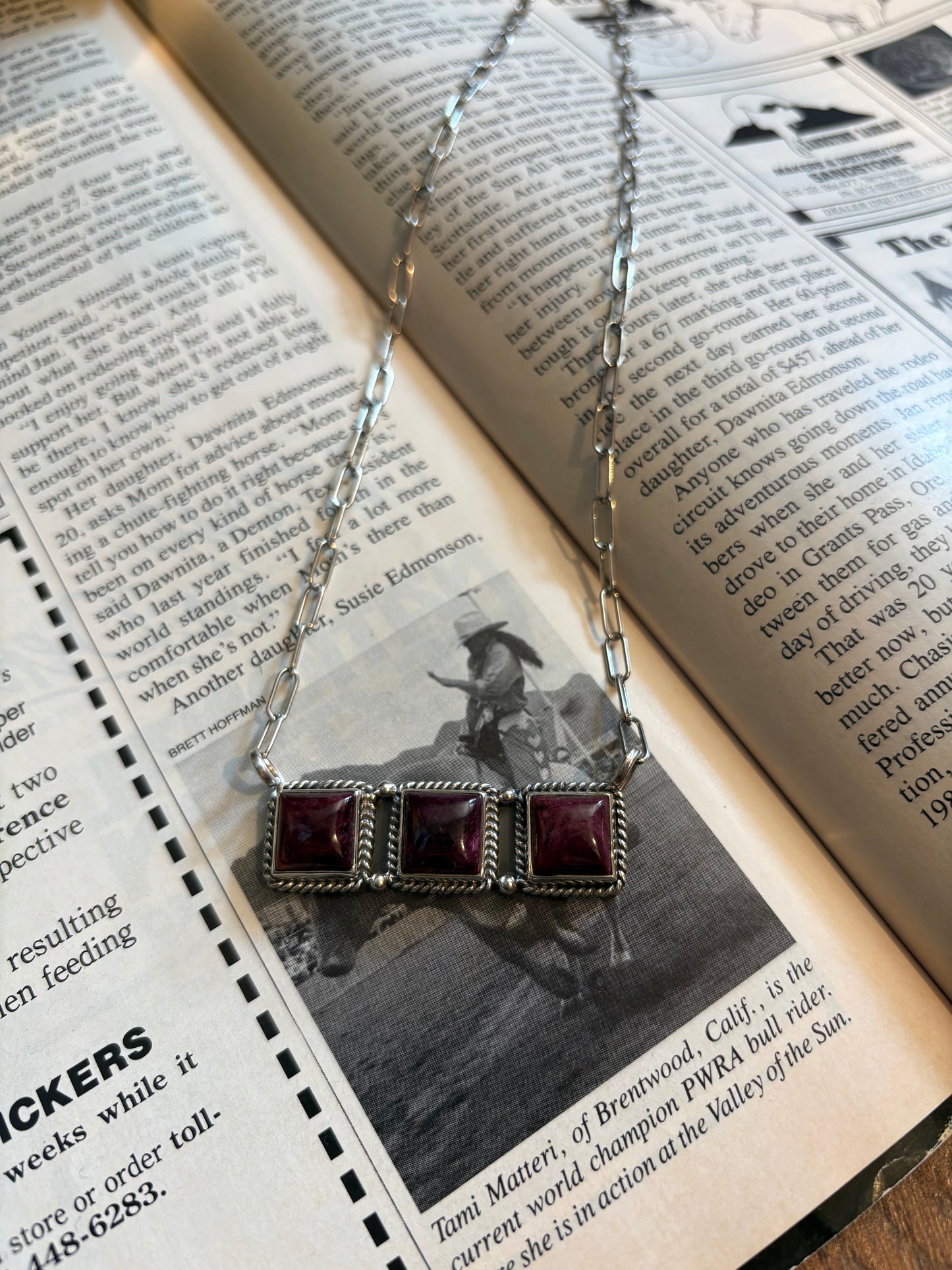 Purple Spiny Bar Necklace