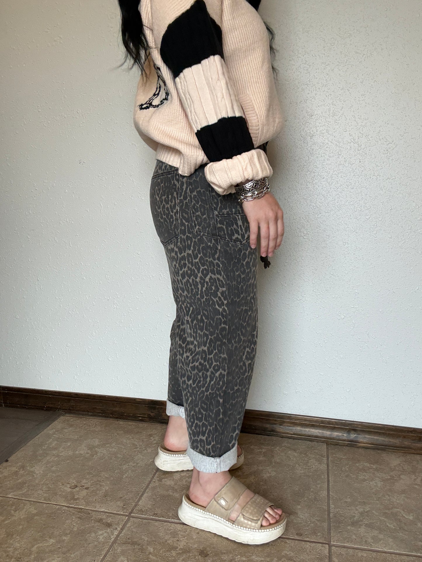 The Lefty Leopard Barrel Jeans