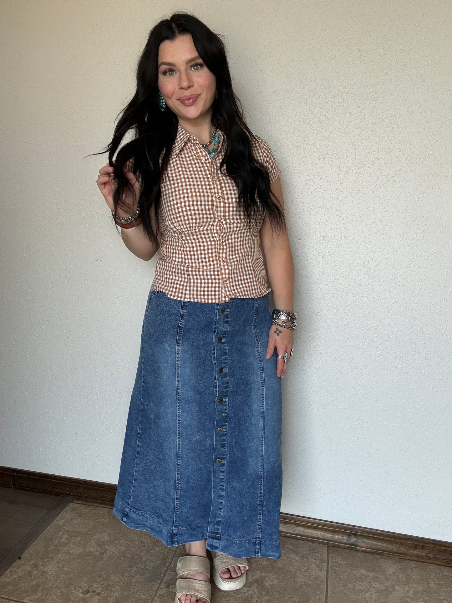 The Fall Night Denim Skirt
