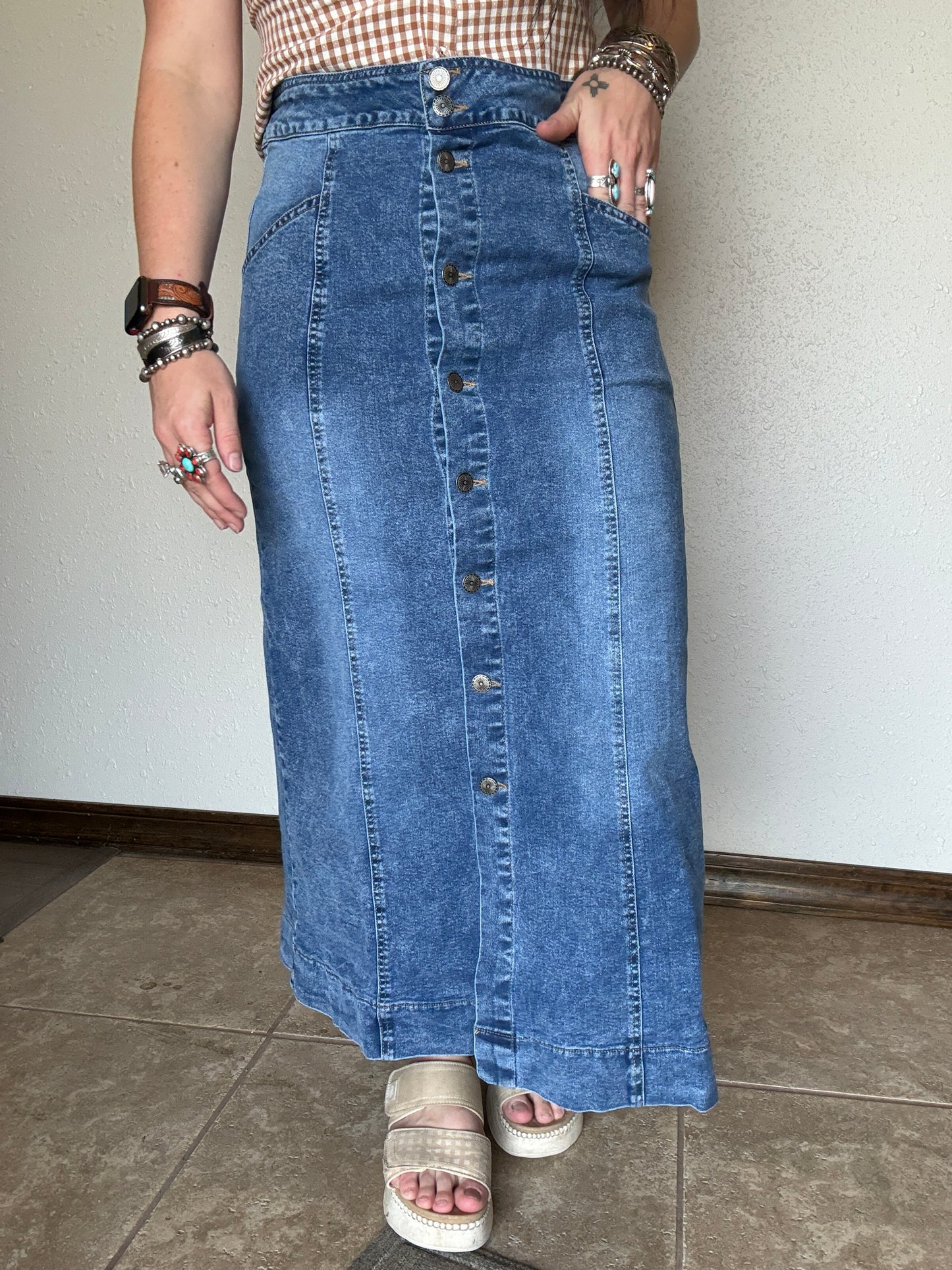 The Fall Night Denim Skirt